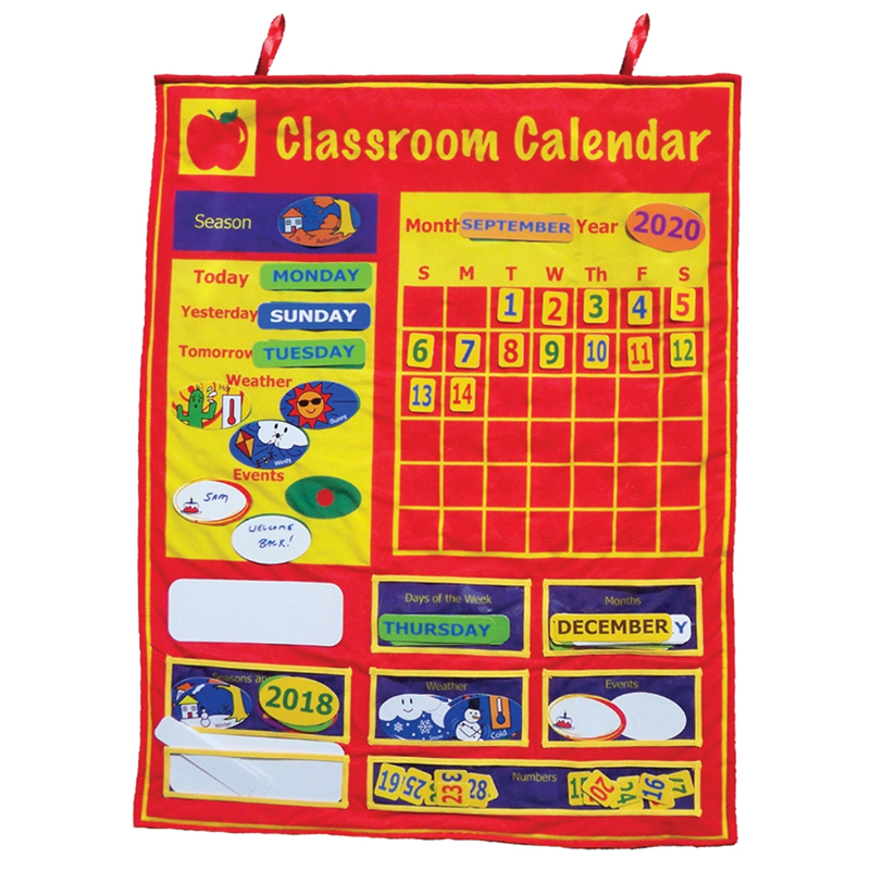 CLASSROOM CALENDAR POCKET CHART 36&quot; x 26&quot; (91cm x 66cm)