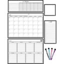 BLACK &amp; WHITE MAGNETIC DRY-ERASE CALENDAR 17&quot; x 12&quot; (43cm x 30.5cm)