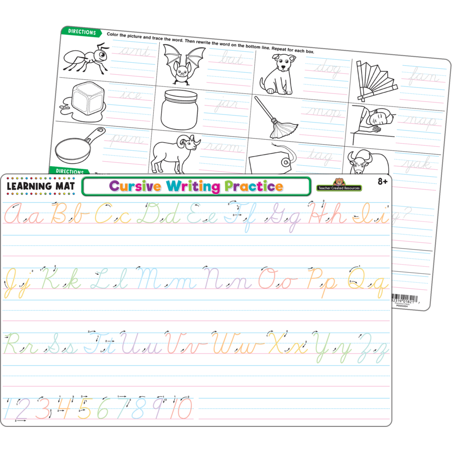 CURSIVE WRITING PRACTICE LEARNING MATS 17&quot;x 11.5&quot; (43cm x 29cm)