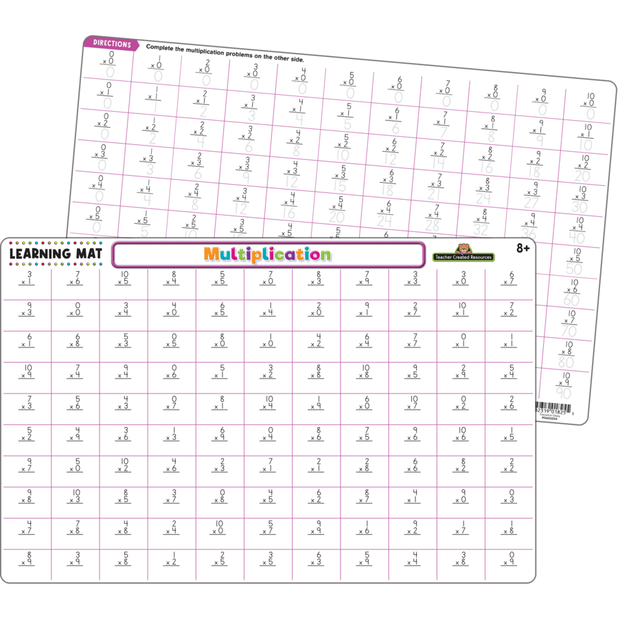 MULTIPLICATION LEARNING MATS 17&quot;x 11.5&quot; (43cm x 29cm)