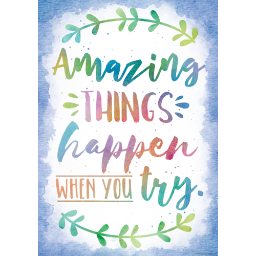 Amazing Things Happen When You Try Positive Poster (19&quot;x 13.3&quot; (48cm x 35.7cm)