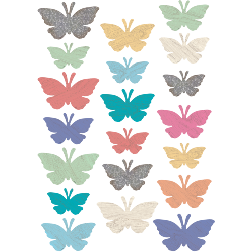 HOME SWEET CLASSROOM BUTTERFLIES Accents  (60/pkg) 4 SIZES: 4&quot; (10cm)  6&quot; (15cm)