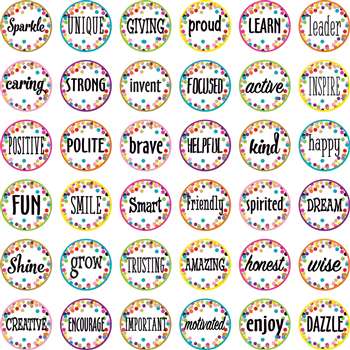 CONFETTI POSITIVE WORDS Mini Accents  (3&quot; (7.5cm)  (36pcs)