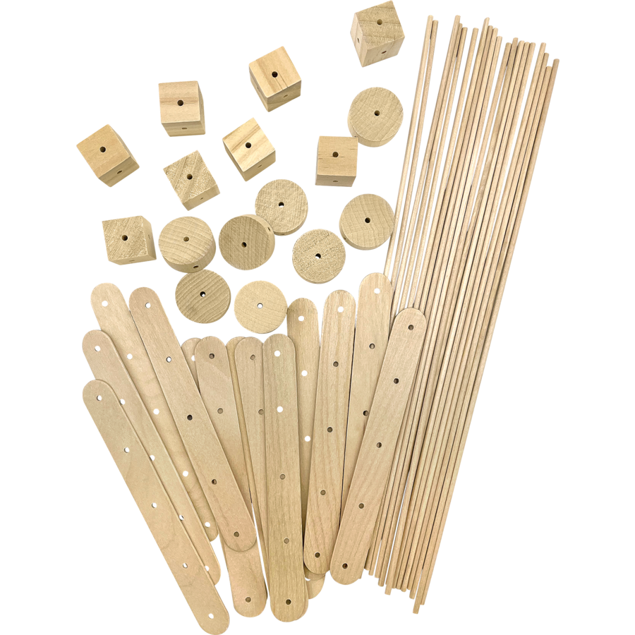 STEM Basics: WOOD CONSTRUCTION KIT    Age: 5+(66 pcs)