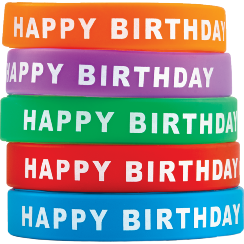 HAPPY BIRTHDAY Wristbands (10 pcs)