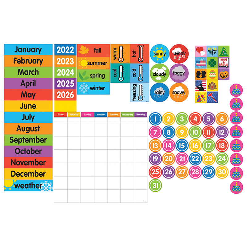 GIANT MAGNETIC CALENDAR SET (Calendar Grid measures:17.5&quot;W x 16&quot;H)