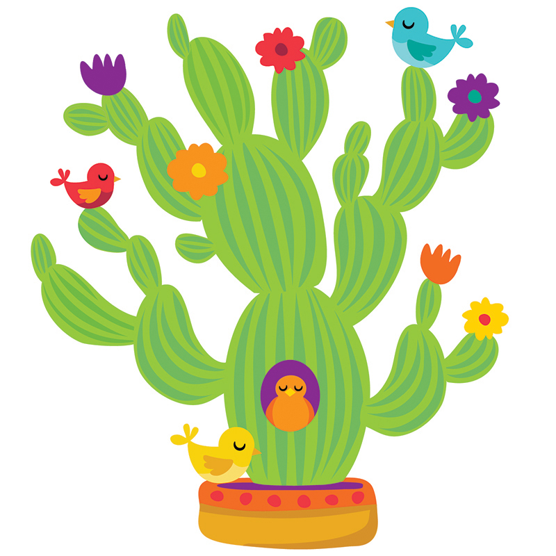 A Sharp Bunch Giant Cactus Bulletin Board Set 6 flowers Accents (Cactus 4ft tall &amp; 3.5ft wide (1.5mx1m) (37pcs)