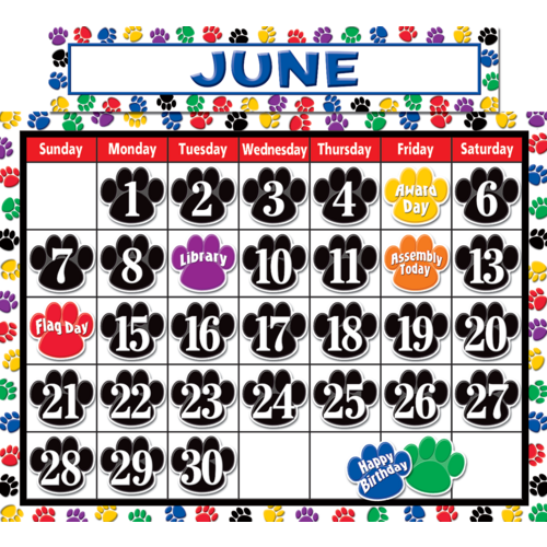 PAW PRINT CALENDAR Bulletin Board  (68pcs)