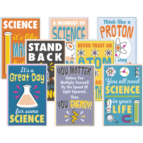 Science Fun Charts Bulletin Board Set  (8 posters)(17''x11'')(43cmx28cm)