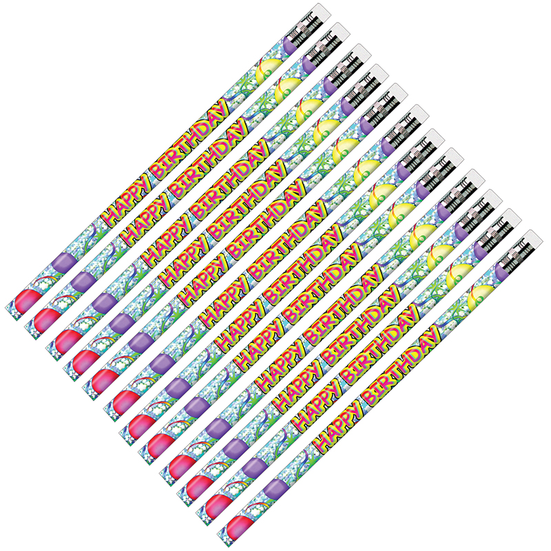 HAPPY BIRTHDAY GLITZ PENCILS 12/PK