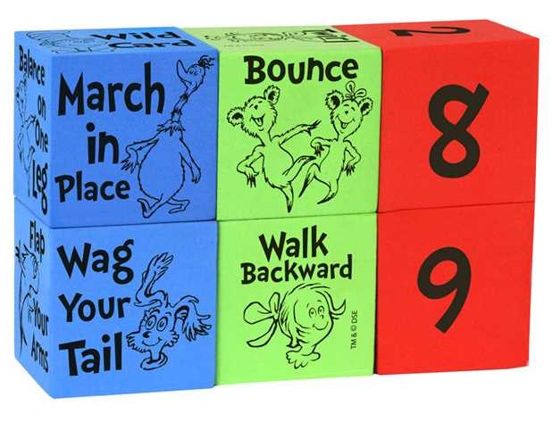 DR SEUSS FOAM ACTIVITY BLOCKS ROLL &amp; MOVE MANIPULATIVES(6 foam blocks)