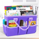 Teacher Helper Tote Bag/Desktop Tote (13.6x5.7x8.7 inches)(34.5cm x 14.5cm x 22cm) PURPLE