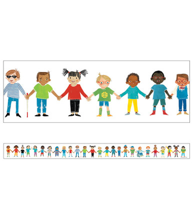 ALL ARE WELCOME KIDS STRAIGHT BORDERS  (3'x3'')(91.4cmx7.6cm) total 36'(10.9m) (12 Strips)