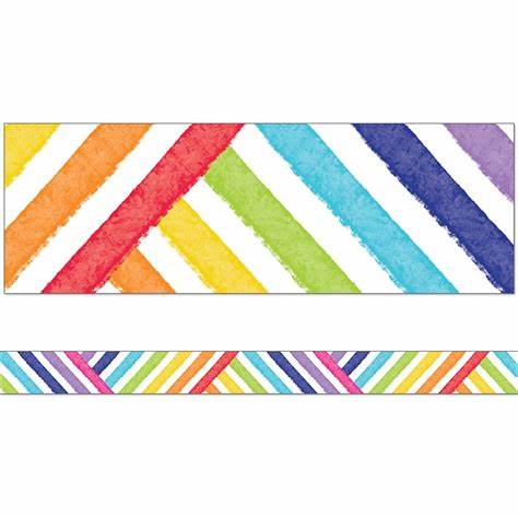 LIGHT BULB MOMENT CRISSCROSS RAINBOW STRAIGHT BORDERS, 12strips (3''x36')(7.6cmx10.9m)