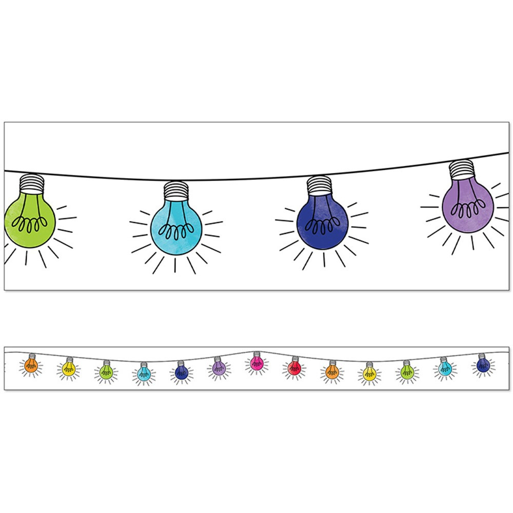 LIGHT BULB MOMENT  RAINBOW STRAIGHT BORDERS, 12pcs (3''x36')(7.6cmx10.9cm)