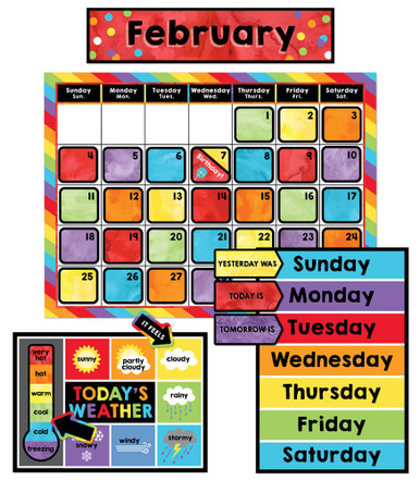 Celebrate Learning Calendar BB Set contains 1 calendar, Days of the week Chart &amp; 12 Monthly Headers (86pcs)