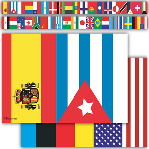 International Flags Straight Border Trim, 12strips (3''x35'')(7.6cmx88.9cm)