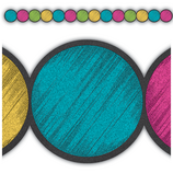 Chalkboard Brights Circles Die-Cut Border Trim (2.75''x35'')(6.9cmx88.9cm) total (35'=10.6m) (12pcs)