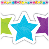 Brights 4Ever Stars Die-Cut Border Trim (2.75''x35'')(6.9cmx88.9cm) total (35'=10.6m) (12pcs)