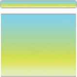 Aqua and Lime Color Wash Straight Border Trim  (3''x35'')(7.6cmx88.9cm) total length of 35'(10.6m) (12 strips)