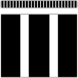 Black and White Vertical Stripes Straight Border Trim, (12pcs) (3''x35'')(7.6cmx88.9cm), total (35'=10.6m)