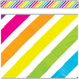 Brights 4Ever Stripes Straight Border Trim (3''x35'')(7.6cmx88.9cm) total (35'=10.6m) (12pcs)