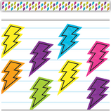 Brights 4Ever Lightning Bolts Straight Border Trim (3''x35'')(7.6cmx88.9cm) total (35'=10.6m) (12pcs)