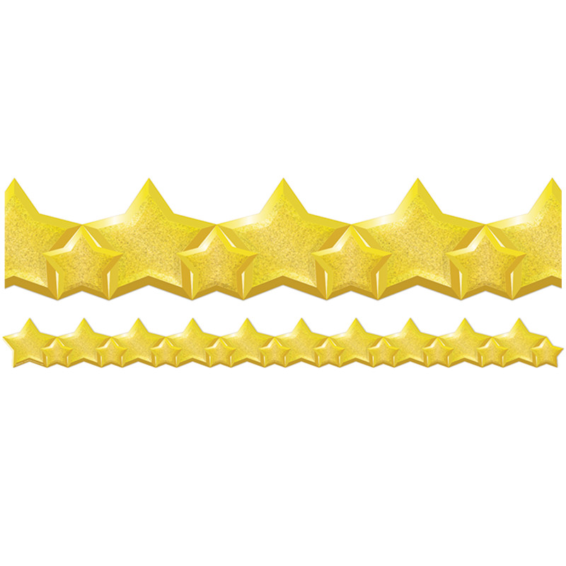 STARS DECO TRIM EXTRA WIDE BORDERS, 12pcs 3.25''x37'(8.2cmx11.2m)