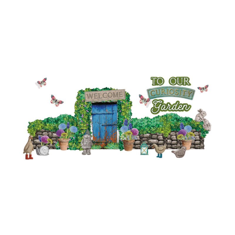 Curiosity Garden Welcome BB SET contains 1 large door 11&quot;x 17&quot;(28cmx 43cm) 20 flowers  (50pcs)