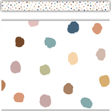 Everyone is Welcome Painted Dots Straight Border Trim (3''x35'')(7.6cmx88.9cm) total (35'=10.6m) (12pcs)