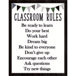 Modern Farmhouse Classroom Rules Chart 17''x22''(43cmx55cm)