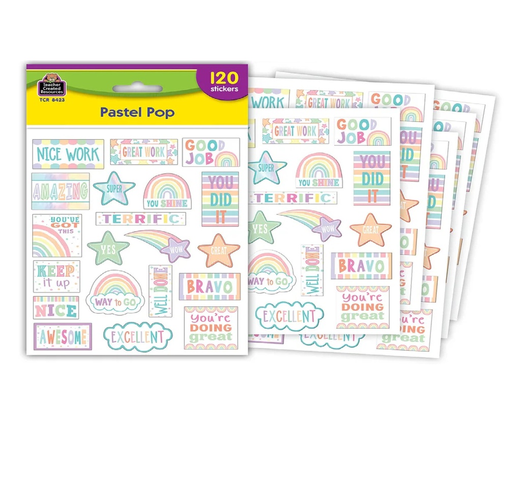 Pastel Pop Stickers (120stickers)(1.75''x0.5'')(4.4cmx1.2cm)