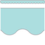 Pastel Blue Scalloped Border Trim, 12pcs (2.75''x35'')(6.9cmx88.9cm), total(35'=10.6m)