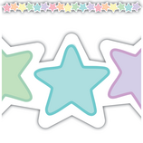 Pastel Pop Stars Die-Cut Border Trim, 12pcs (2.75''x35'')(6.9cmx88.9cm), total (35'=10.6m)