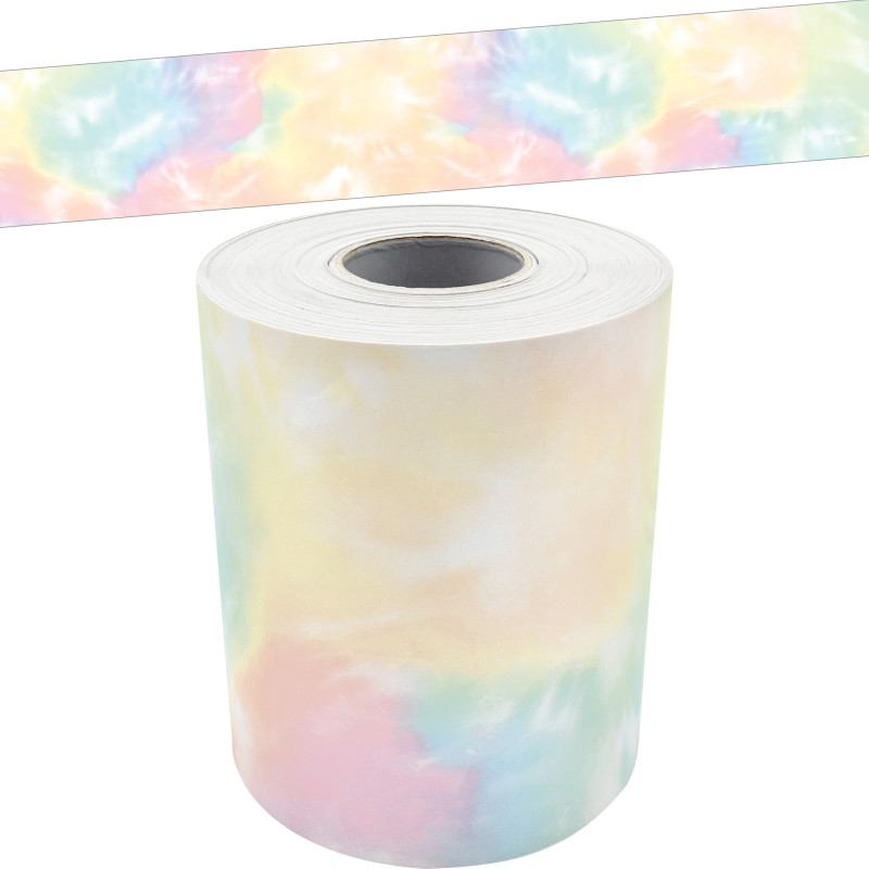 Pastel Pop Tie-Dye Straight Rolled Border Trim (3''x50')(7.6cmx15.2m)