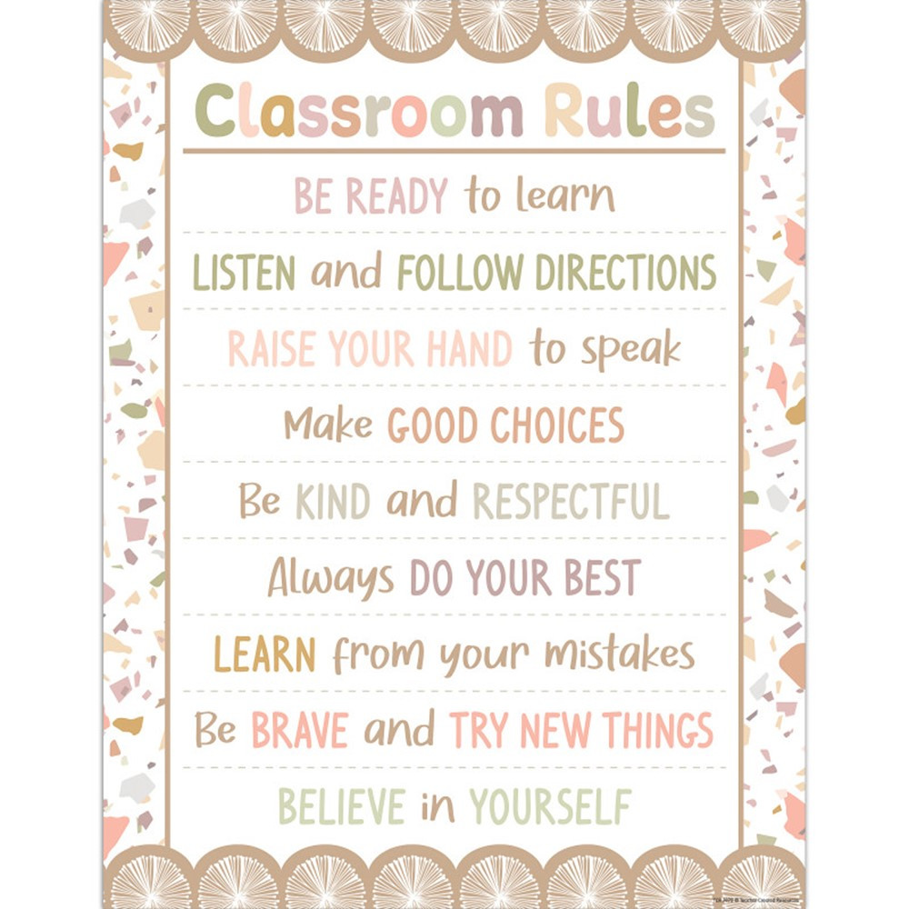 Terrazzo Tones Classroom Rules Chart (17''x22'')(43cmx55.8cm)