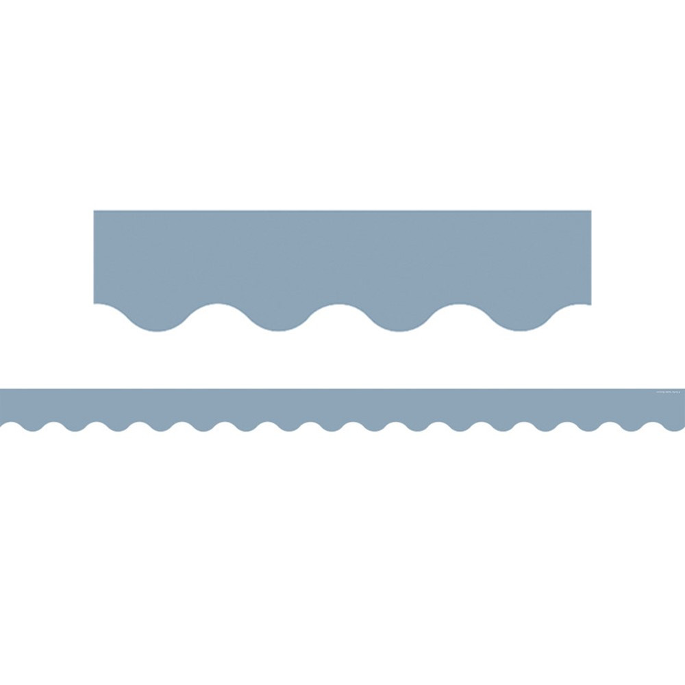 Cottage Blue Scalloped Border Trim (12pcs)(2.1''x35'')(5.3cmx89cm)