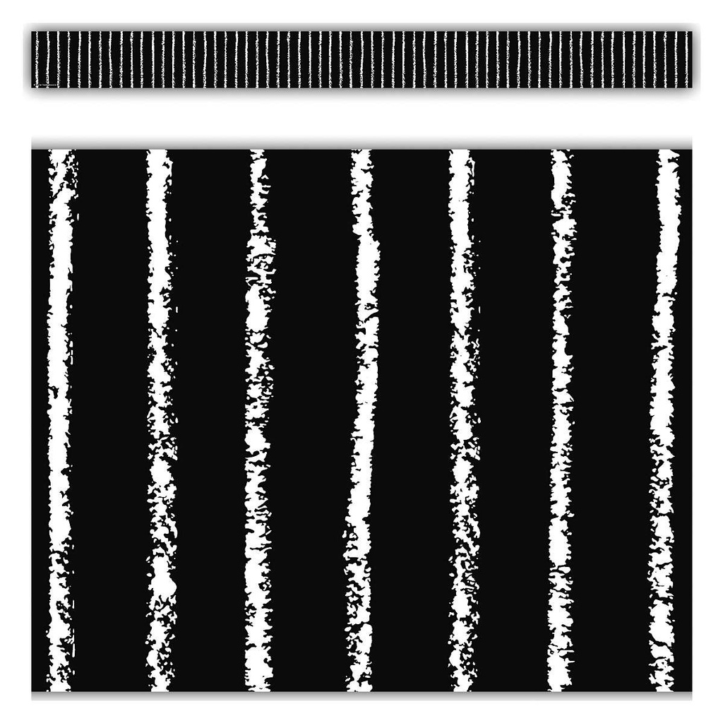 Black with White Pinstripes Straight Border(12pcs)(3''x35'')(7.6cmx89cm)