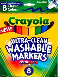 [BIN587808] CRAYOLA WASHABLE COLORING MARKERS (8 COLORS)