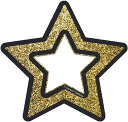 [CDX120245] Gold Glitter Stars Mini Accents Sparkle And Shine (3.1''(8cm) ( 36pcs)