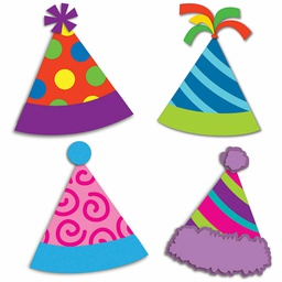 [CDX120197] Party Hats Mini Accents Assorted (6 each color  (3'' (7.5cm) (36 pcs)
