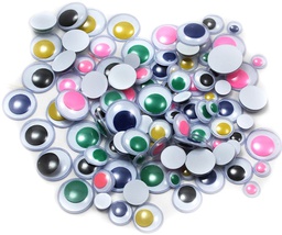 [CHL64550] WIGGLE EYES ROUND ASST SIZES &amp; COLORS 100CT
