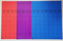 [CTPX5057] LARGE BRITE BLUE VERTICAL CALENDAR CHART (56cmx72cm)