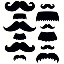 [CTPX0955] Mustache Medley Accents (12 each of 6 large designs (6'' (15cm) (12 each of (12 small designs (3&quot; (7.6cm)  (216 pcs)