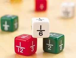 [EDX16130] Fraction Dice (plastic, 16mm, 3 colors, 6pcs)