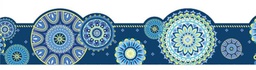 [EU845624] Blue Harmony Extra Wide Die-Cut Border, Mandala  (37'x3.25&quot;)  (11.25m x 8.25cm)