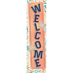 [EUX849725] CONFETTI SPLASH WELCOME! BANNER (4ft 1.2m) (1pc)