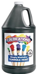 [GWSTBK128] Colorations GALLON BLACK SIMPLY WASHABLE TEMPERA (128oz-3.7l)