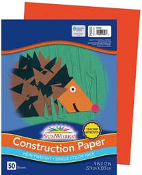 [P6603] SUNWORKS GW 9"x12" (22.8cmx30.4cm) ORANGE 50CT- 50