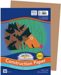 [P6903] SUNWORKS GW 9"x12" (22.8cmx30.4cm) LIGHT BROWN 50CT